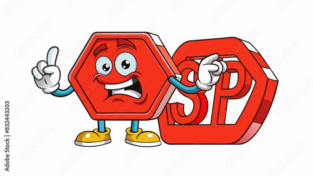 Poster A red stop sign with bold letters and a strict message symbolizes discipline through rules and consequences.. Cartoon Vector.