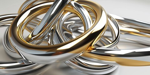 Golden and Silver Interlocking Rings
