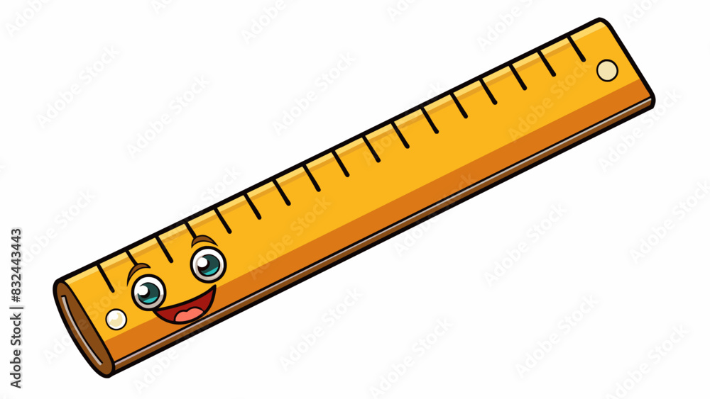 Poster A ruler with evenly spaced markings maintaining a consistent length.. Cartoon Vector.