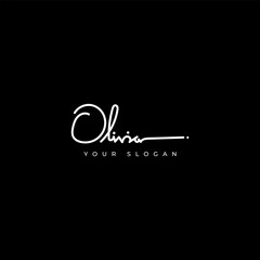 Olivia name signature logo vector design