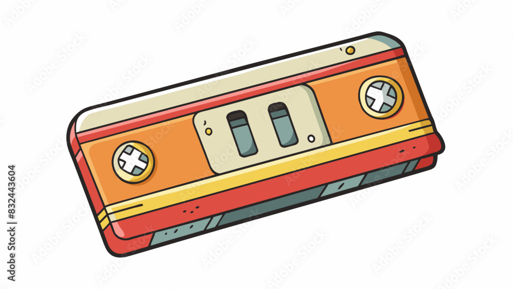 Poster A scuffed and worn out bus pass with a magnetic strip clearly displaying the expiration date and a serial number on the back.. Cartoon Vector.