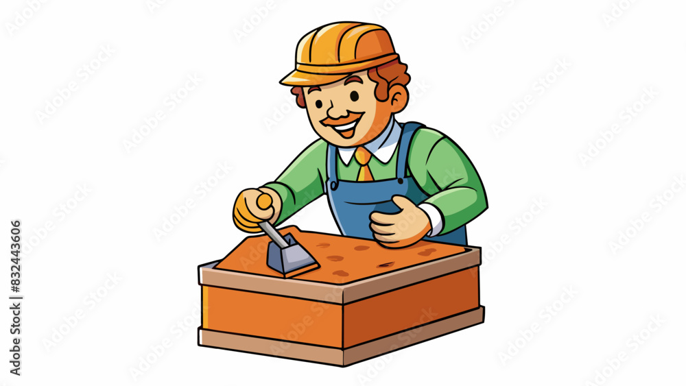 Poster A sculptor shaping a block of clay with their skilled hands creating intricate details and textures. The clay is soft and pliable allowing the artist. Cartoon Vector.