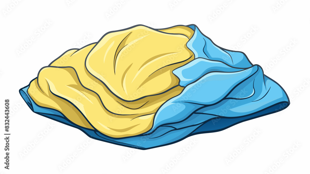 Poster A scrunched up piece of paper its edges curling and its surface wrinkled as the paper is pulled in opposite directions.. Cartoon Vector.
