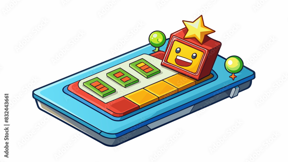 Aufkleber A seemingly harmless game that requires users to continuously level up and beat their previous score. With its simple yet addicting concept hours seem. Cartoon Vector.