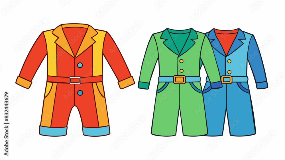 Poster A set of coordinated outfits with one in bright colors and the other in muted tones. Despite their individual styles they are always in sync and. Cartoon Vector.