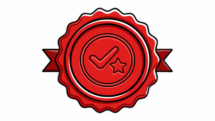 A seal of approval stamp with a bold red border and clear text indicating official recognition and endort.. Cartoon Vector.