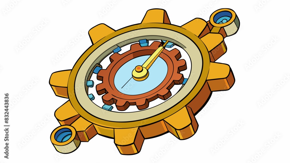 Poster A significantly intricate watch with numerous gears and a beautifully crafted face keeping precise time with each tick.. Cartoon Vector.