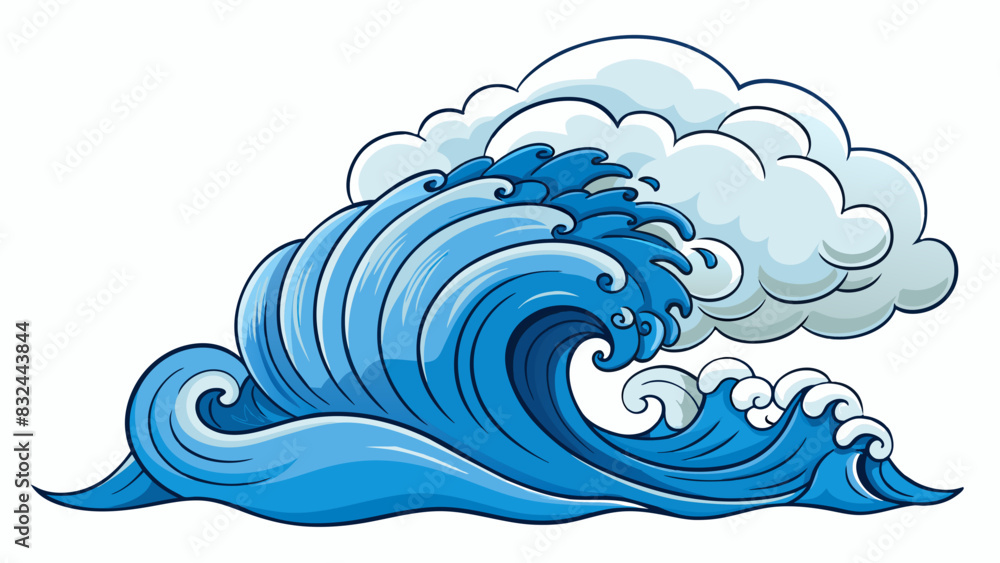 Poster a significantly powerful storm raging over the ocean with towering waves and fierce winds churning t