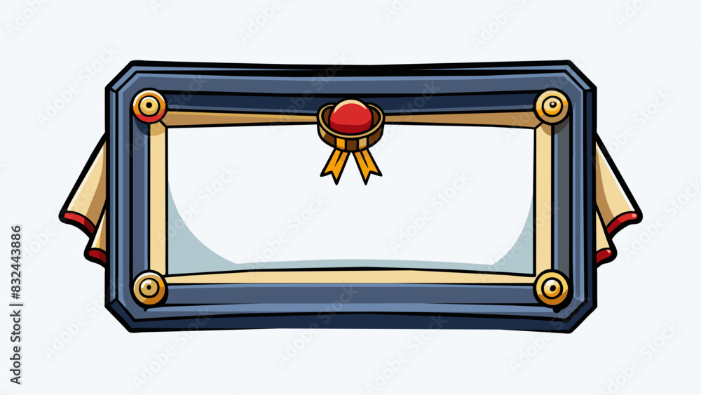 Aufkleber A simple black frame with a flat matte finish suitable for displaying a diploma or certificate in an office or study.. Cartoon Vector.