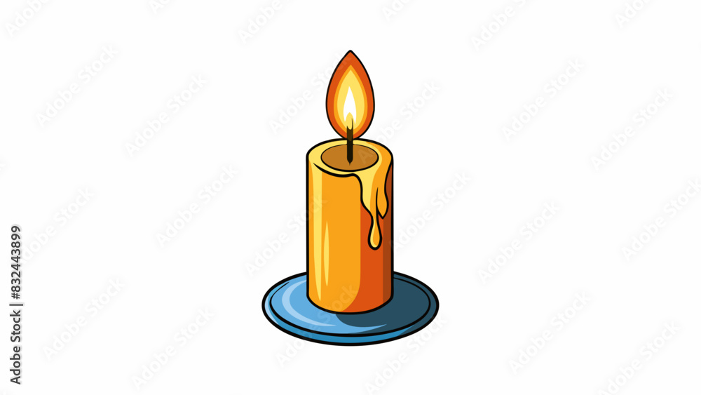Poster a single candle burning in a dark room represents hope and light in the midst of darkness.. cartoon 