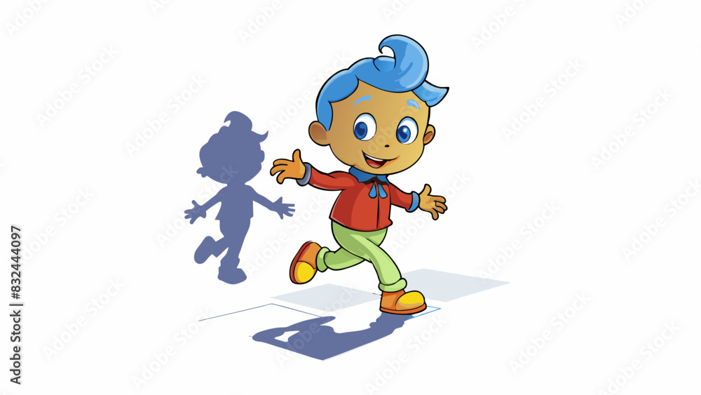 Poster a small childs shadow danced and jumped along the sidewalk as they skipped down the street their mov