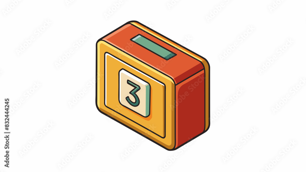 Poster A small rectangular item with a smooth surface and numbers on it used to track time.. Cartoon Vector.