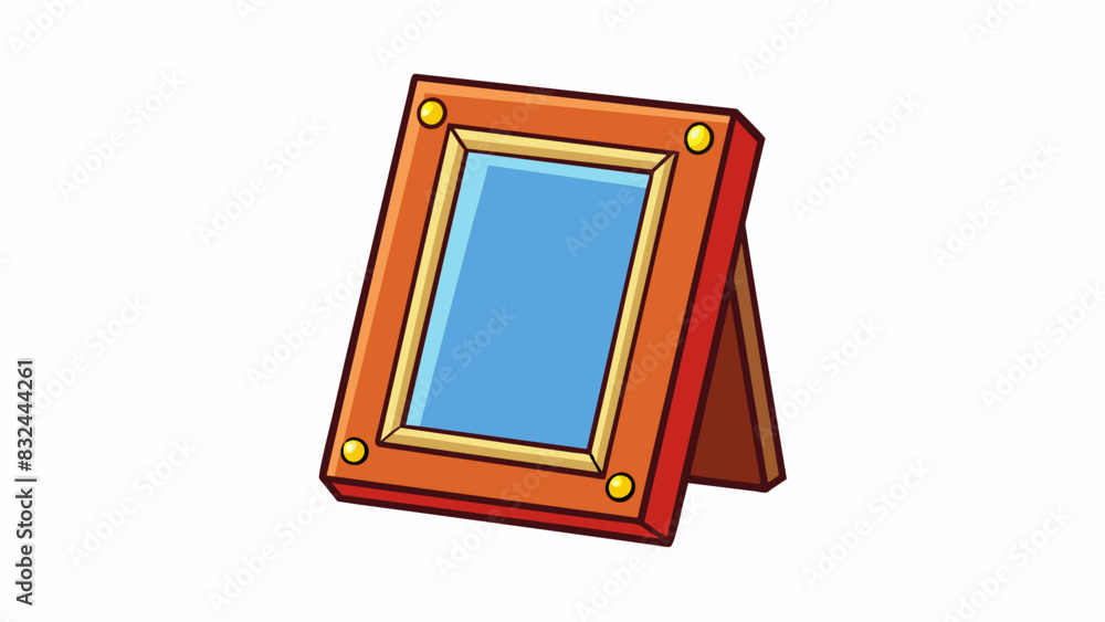 Aufkleber a small rectangular picture frame with an 8inch by 10inch opening for a photo.. cartoon vector.