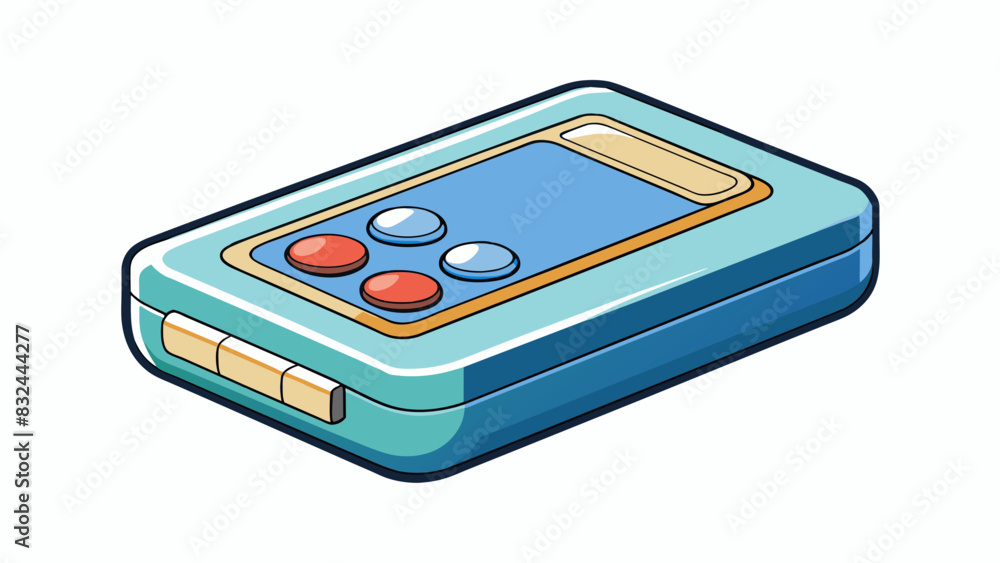 Fototapete A small rectangular device with a glossy exterior and buttons of different shapes and sizes used for communication and information storage.. Cartoon Vector.