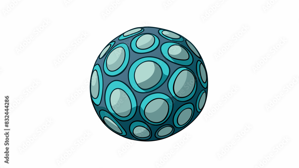 Aufkleber A small round pebble with smooth shiny surfaces each with a unique pattern and color.. Cartoon Vector.