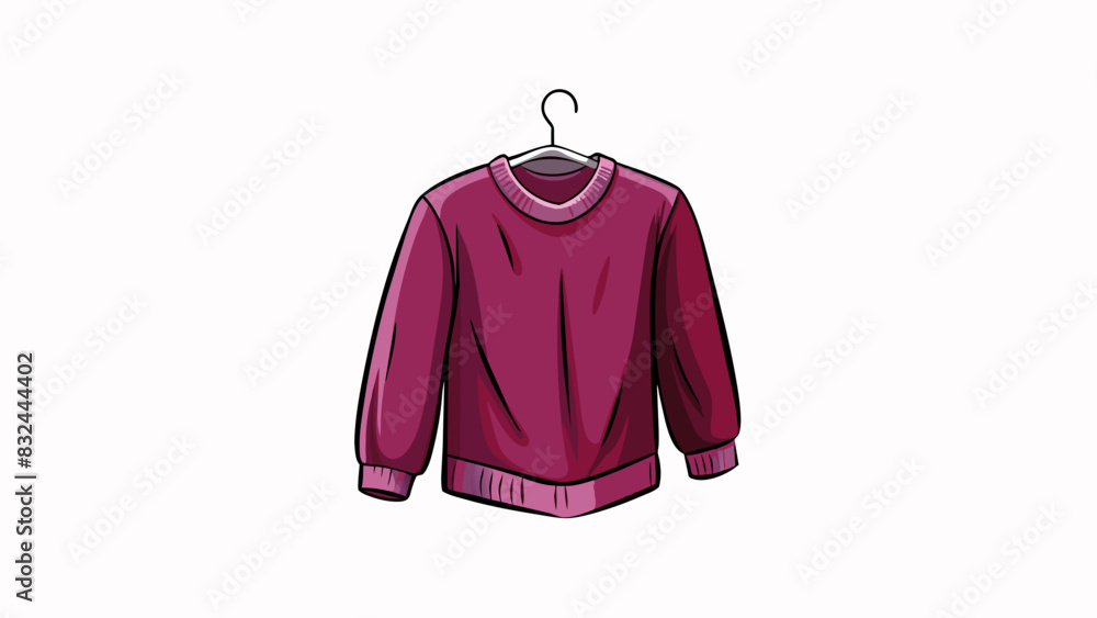 Poster a soft cashmere sweater in a deep shade of burgundy hangs on a clothing rack its material so sumptuo
