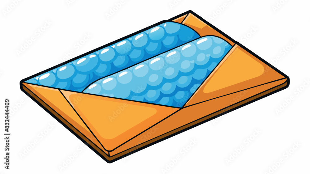 Poster A soft padded envelope with bubble wrap lining on the inside and a selfsealing adhesive strip on the flap. This type of packaging is commonly used for. Cartoon Vector.