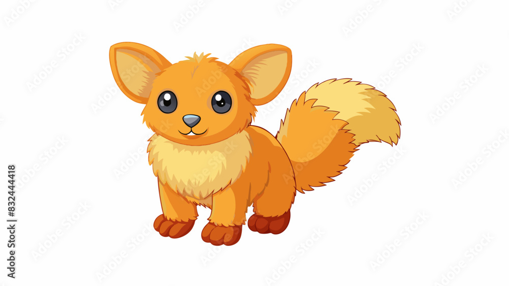 Poster A soft plush animal with long floppy ears and a fluffy tail perfect for cuddling.. Cartoon Vector.