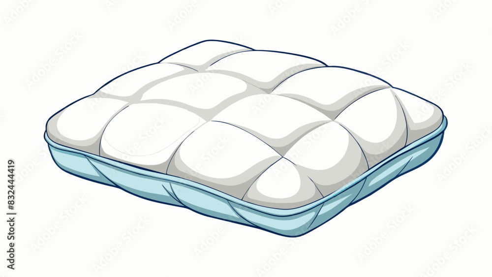Aufkleber A soft plush pillow with a solid rectangular shape. Its covered in a smooth white fabric and gives a slight bounce when squeezed.. Cartoon Vector.