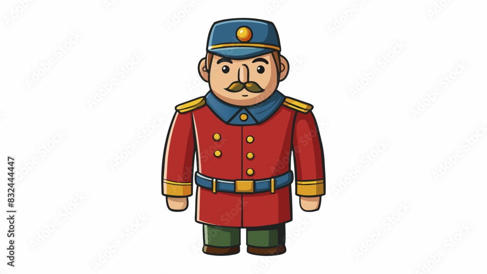 Poster A soldiers uniform with its pressed seams and polished buttons exudes discipline through attention to detail and following protocol.. Cartoon Vector.