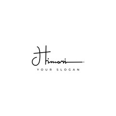 Himari name signature logo vector design