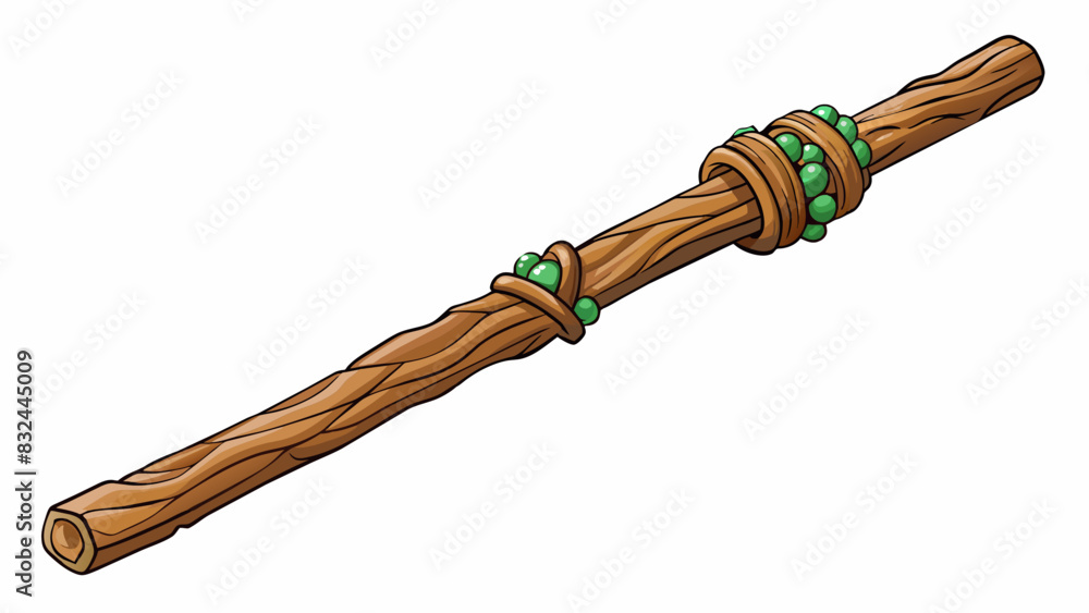 Poster a sy stick found in the forest thick and solid with a rugged appearance. it has natural knots and gr
