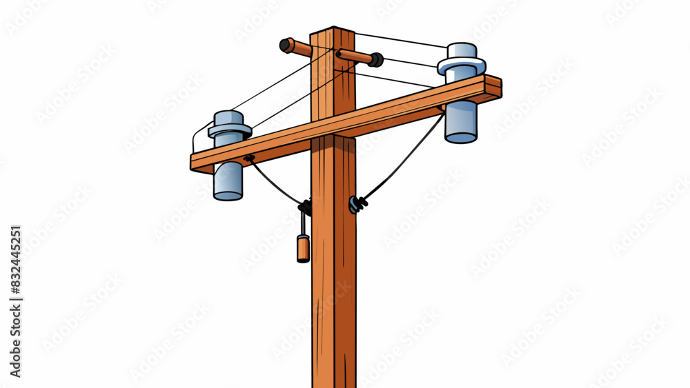 Poster a telephone pole is a tall vertical structure made of wood or metal with a straight shape and wires 