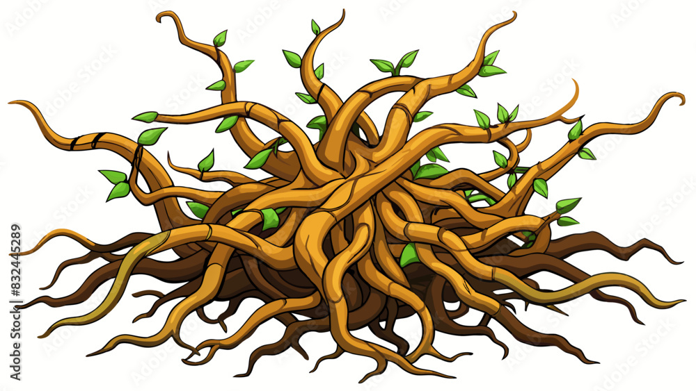 Poster a thick tangle of roots protrudes from the base of an old fallen tree. over time these roots have in
