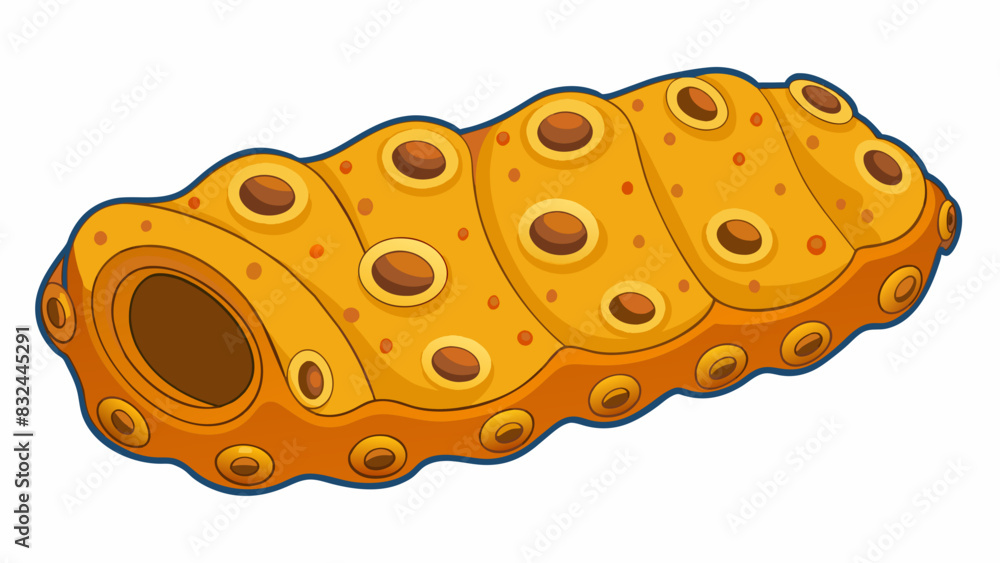 Poster A thick elastic material that is a mix of light and dark shades. It is warm and slightly sticky with visible pores and tiny hairs.. Cartoon Vector.