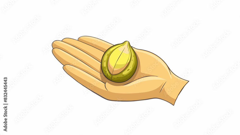 Aufkleber a tiny seed nestled in the palm of my hand its smooth surface glistening with moisture under the sun