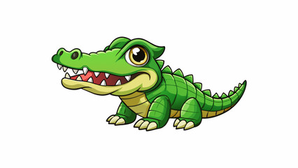 A toothy toy alligator with an open mouth its sharp teeth d and ready to snap at unsuspecting fingers. Its realistic eyes seeming to dare anyone to. Cartoon Vector.