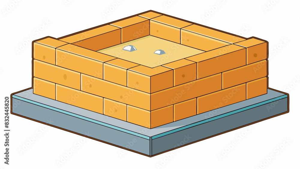 Aufkleber A versatile building material that can be molded and shaped into different forms making it ideal for creating foundations walls and other structures.. Cartoon Vector.