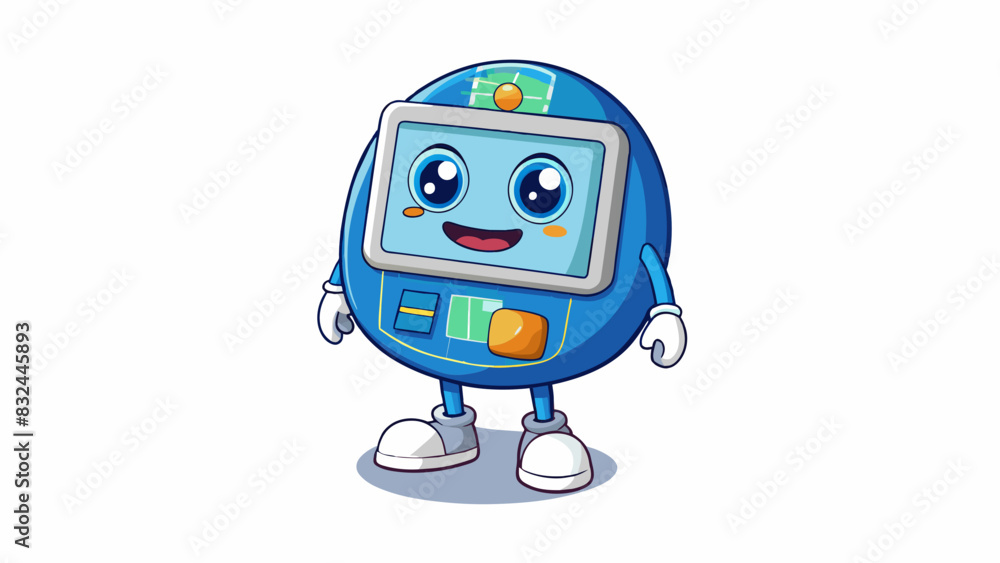 Aufkleber A virtual pet in a mobile app with customizable features interactive games and the ability to keep track of its health and wellbeing through virtual. Cartoon Vector.