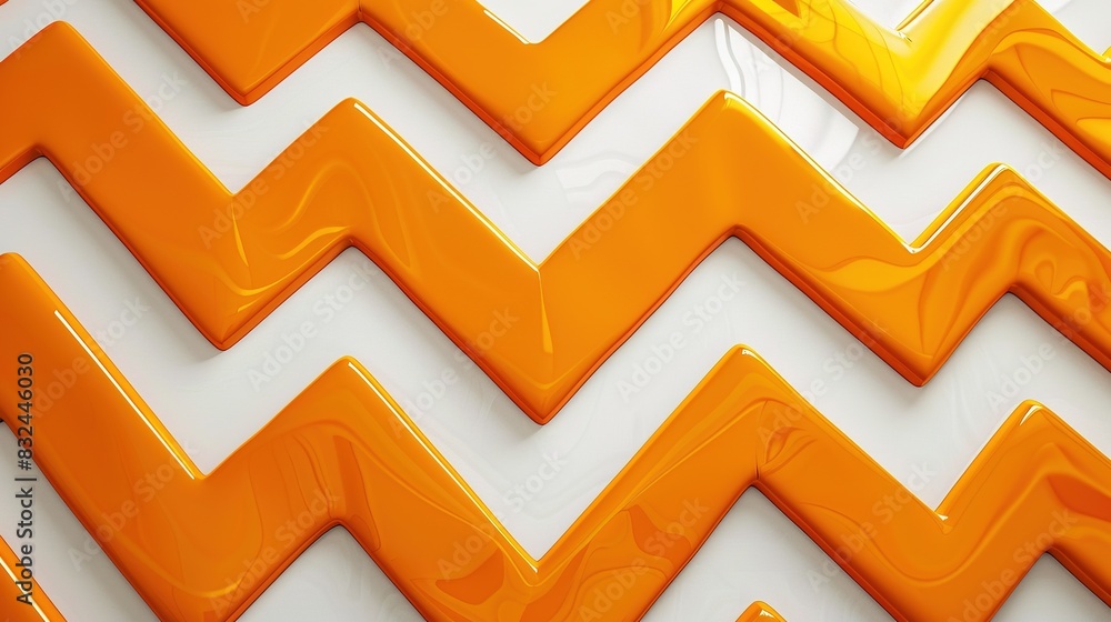 Poster background pattern of zigzag lines in orange and white