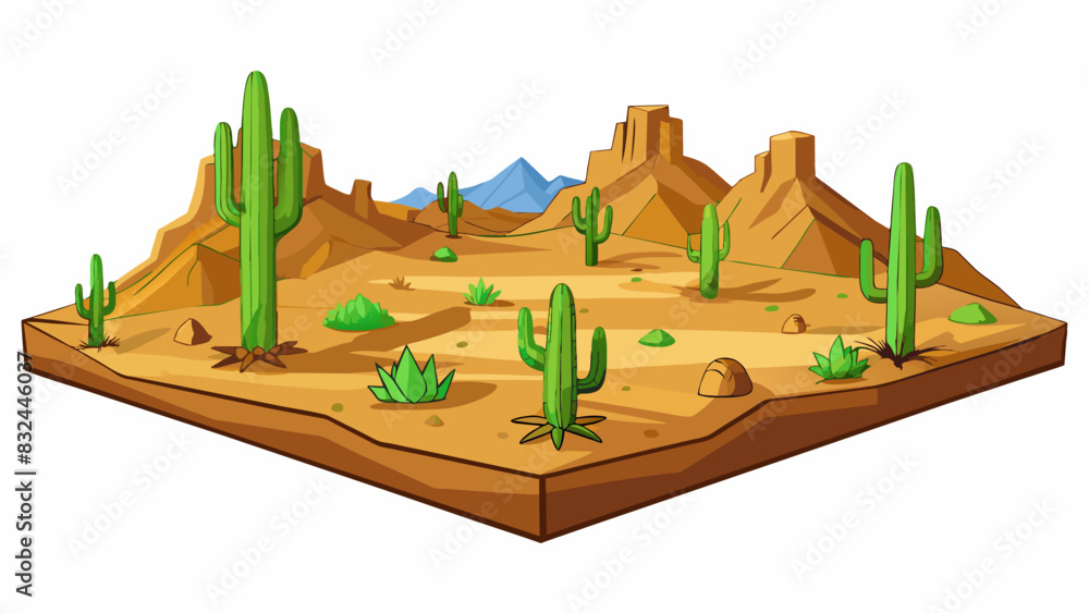 Poster a wide open territory of desert plains stretching for miles in every direction. the ground is dry an