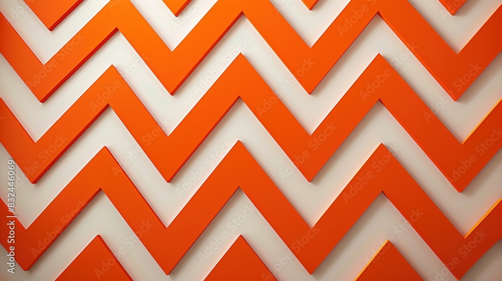 Poster background pattern of zigzag lines in orange and white