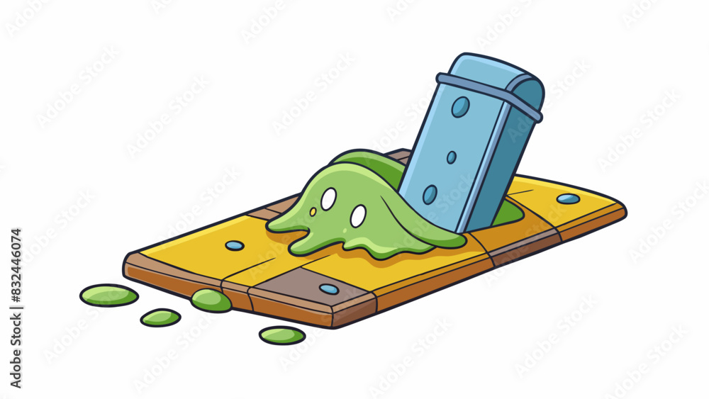 Aufkleber A wet and slippery object that slides against your palm and leaves a slight residue.. Cartoon Vector.