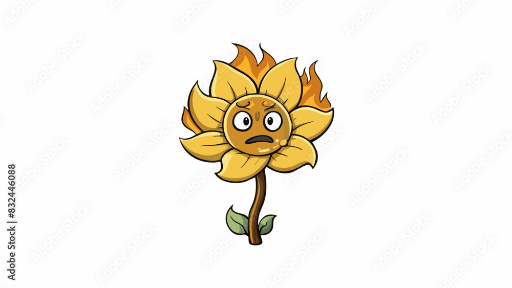 Poster a withered wilted flower its petals curled and blackened from being held too closely to a flame.. ca
