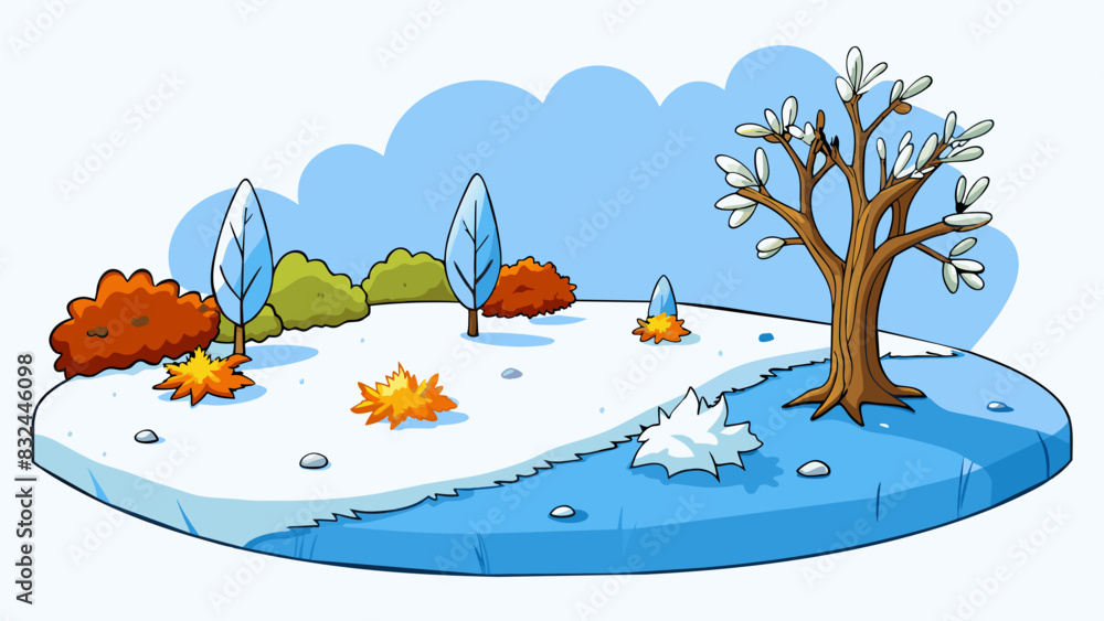 Aufkleber a winter morning the air is cold and sharp with a clear blue sky and a faint frost on the ground. th