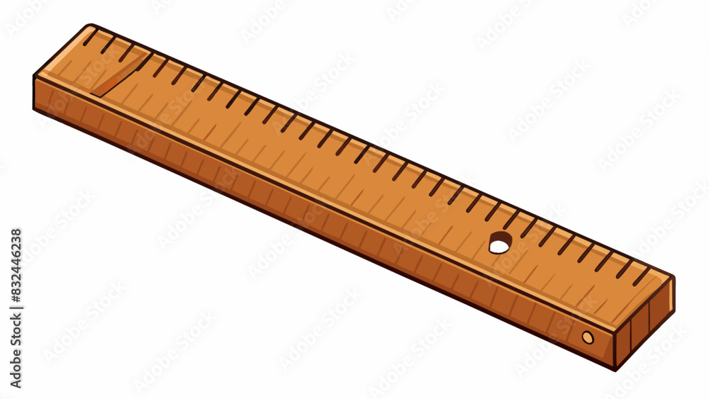 Poster A wooden ruler with clear markings and edges represents discipline through structure and order.. Cartoon Vector.