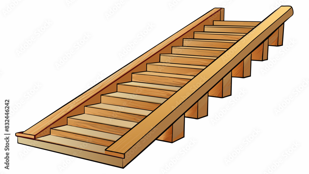 Poster A wooden staircase banister with deep grooves worn into it from years of gripping and shouting during heated arguments.. Cartoon Vector.