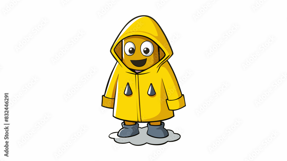 Poster a yellow raincoat slick and protective shielding its wearer from the dreary storm outside. its brigh