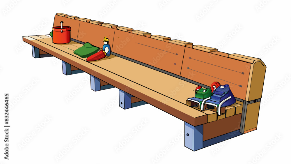 Poster along the sidelines of the league there are benches for players to rest and coaches to give instruct