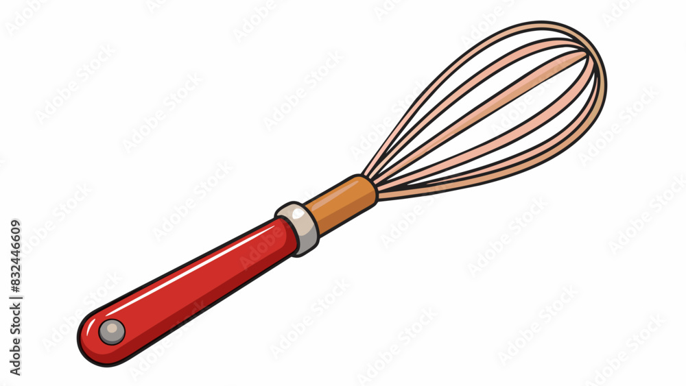 Aufkleber an employ in a kitchen is a small handheld utensil used for whisking or mixing ingredients. it is ch