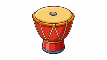 An instrument with a circular frame made of metal or wood and a stretched membrane covering one side. The membrane is typically made of animal skin or. Cartoon Vector.