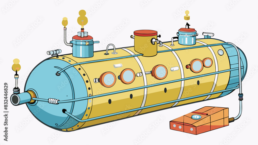 Poster Another important feature of a sub is its oxygen tank which is located in a designated compartment. The tank is connected to a series of tubes and. Cartoon Vector.
