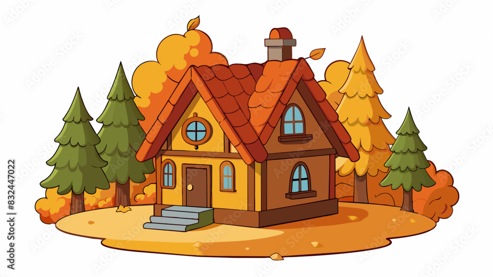 Poster as the crisp autumn leaves parted ways a winding path appeared leading to a quaint cottage nestled i