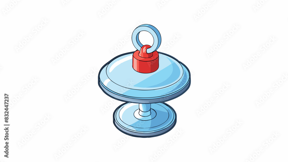 Poster Attaching a suction cup to a window The suction cup made of clear plastic is pressed firmly against the window to create a tight seal. It has a small. Cartoon Vector.