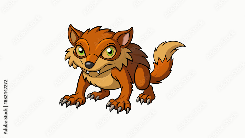 Poster Based on the physical appearance and behavior of the animal it can be deduced that it is a nocturnal species with sharp claws for digging and keen. Cartoon Vector.