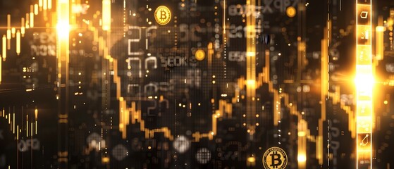 Obraz premium Glowing Digital Financial Market Trends and Analytics